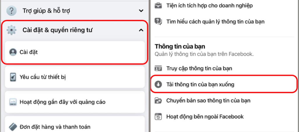 Tải thông tin cá nhân